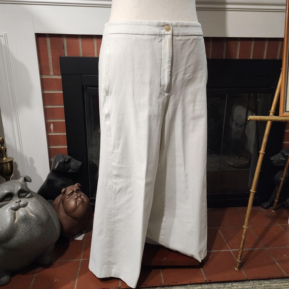 14 White Cropped Wide Leg Pants by Ann Taylor
